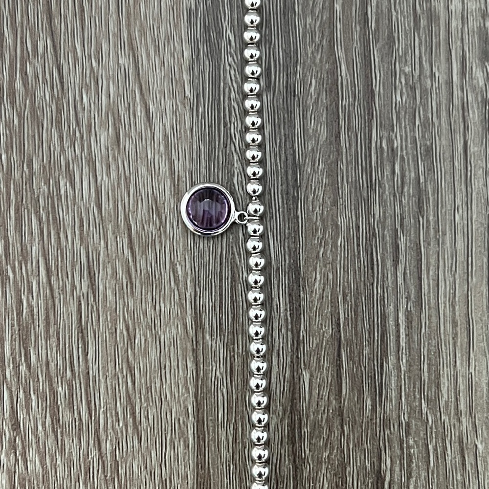 Amethyst Sugar Stack Bead Bracelet - image 2